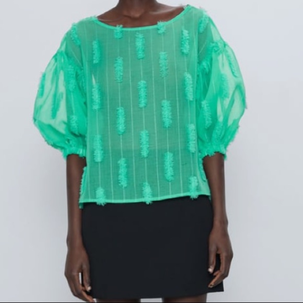 Zara green blouse